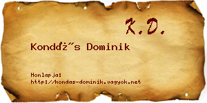 Kondás Dominik névjegykártya